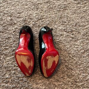 Christian Louboutin Black Peep Toe Pumps